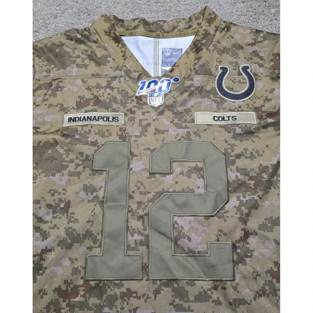 Rare Andrew Luck Nike On Field Salute To Service Colts Jersey Digital Camo Large